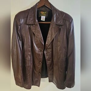 Vintage Reed Men's Brown Leather Jacket